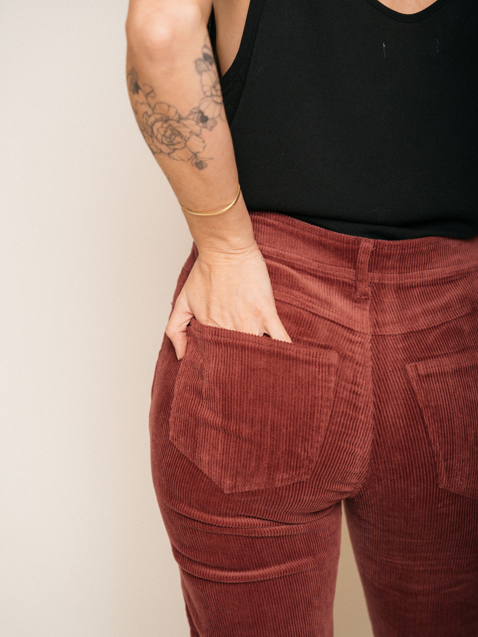 Milled Flare Pants - Mulled Wine