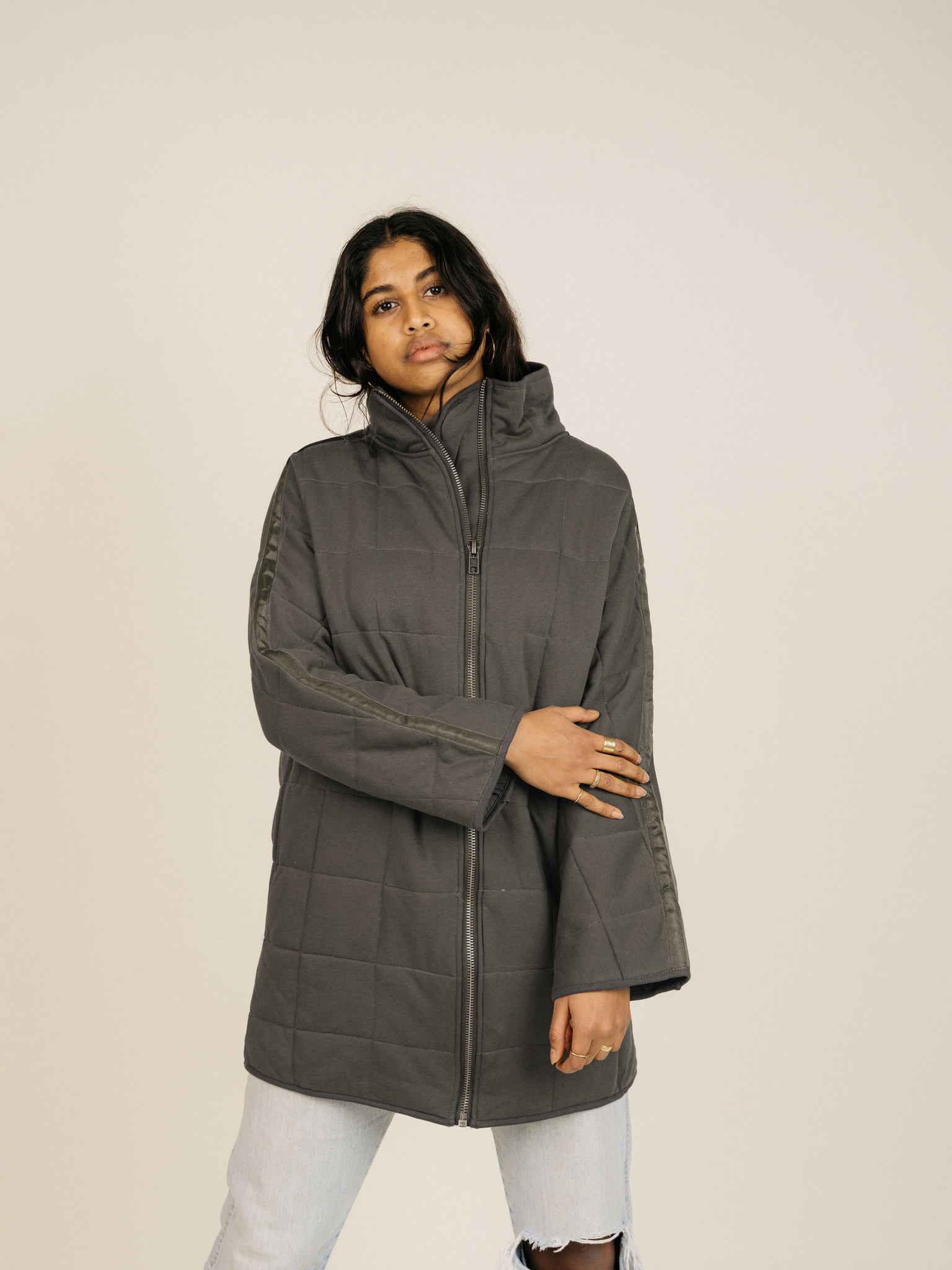 By The Way Quilted Jacket - Washed Black